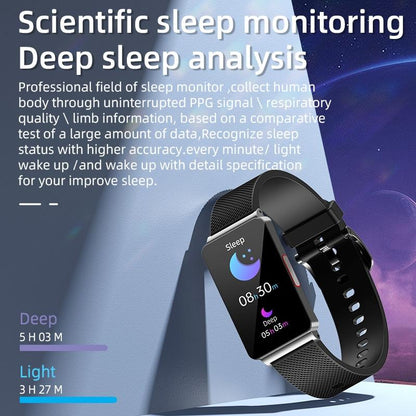 Smart Health Monitoring Watch With Colour Screen - Black