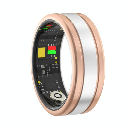 Smart Ring With Heart Rate Blood Oxygen Sleep & Sports Modes - R18 Size 8 - Black