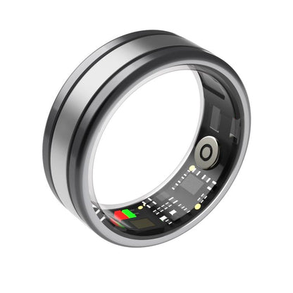 Smart Ring With Heart Rate Blood Oxygen Sleep & Sports Modes - R18 Size 8 - Black