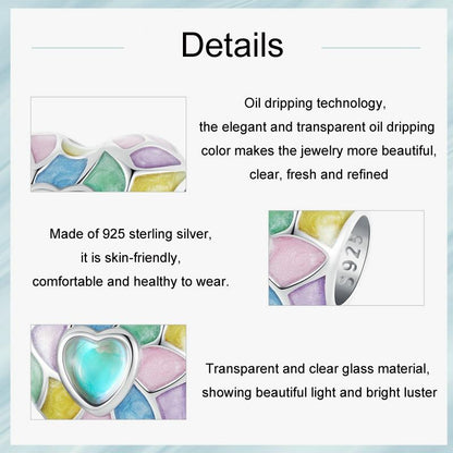 925 Sterling Silver Neon Love Heart Diy Beads Plated