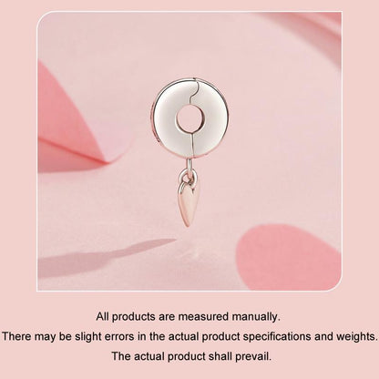 925 Sterling Silver Platinum Plated Smart Heart Diy Beads