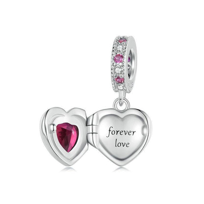 925 Sterling Silver Love Heart Pendant Diy Beads