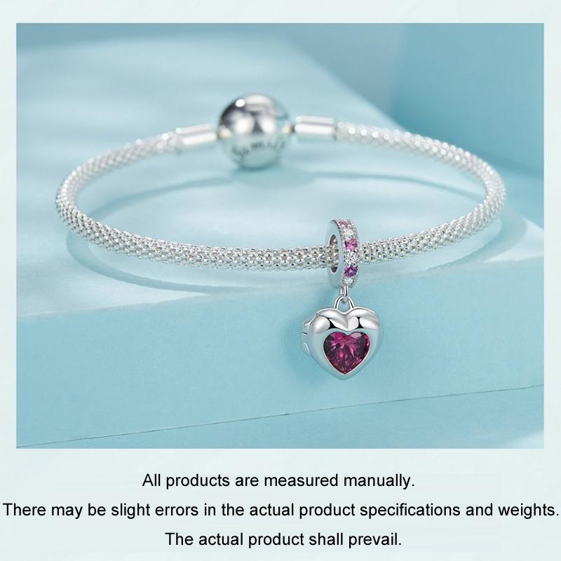 925 Sterling Silver Love Heart Pendant Diy Beads