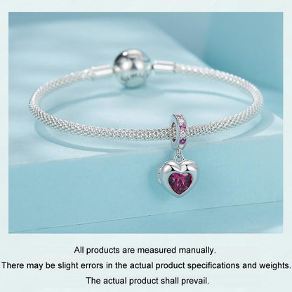 925 Sterling Silver Love Heart Pendant Diy Beads