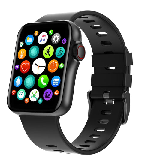 1.6 Inch Waterproof Smart Watch With Ips Colour Screen Sport Sleep Heart Rate Monitoring - Black