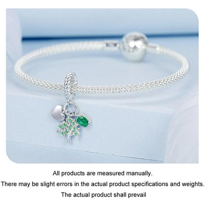 925 Sterling Silver Platinum Plated Zircon Tree Of Life Pendant