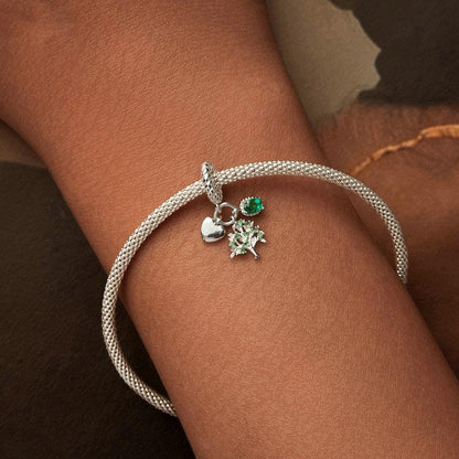 925 Sterling Silver Platinum Plated Zircon Tree Of Life Pendant