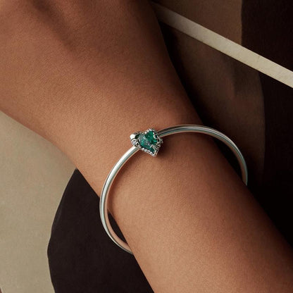 925 Sterling Silver Retro Heart Shaped Beads In