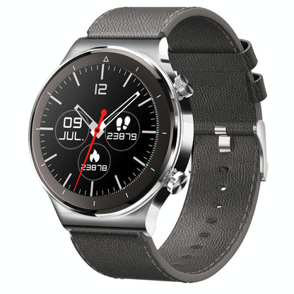 1.28 Inch Touch Colour Screen Smart Watch Black - Leather Black