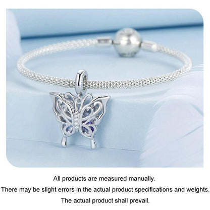 925 Sterling Silver Platinum Plated Butterfly Diy Beads