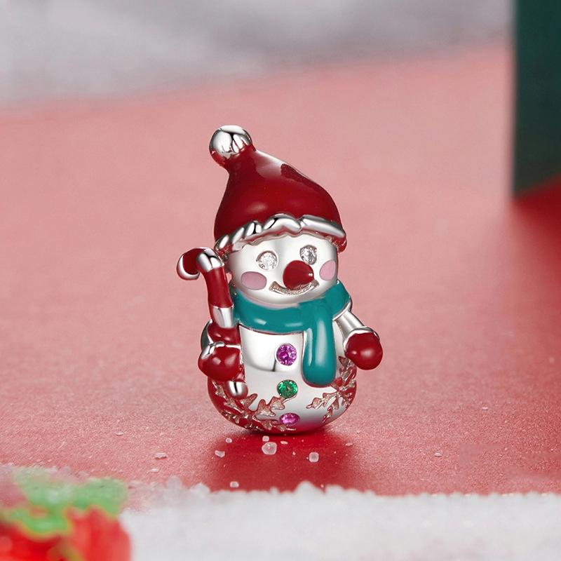 925 Sterling Silver Snowman Bracelet Beads