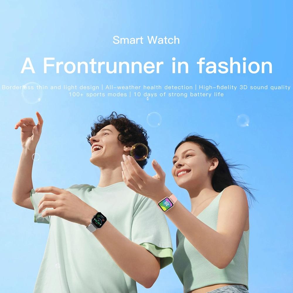 1.83 Inch Touch Screen Ai Voice Heart Rate / Blood Oxygen / Blood Pressure / Sleep Monitoring Bluetooth Smartwatch - Black