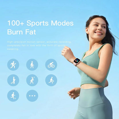 1.83 Inch Touch Screen Ai Voice Heart Rate / Blood Oxygen / Blood Pressure / Sleep Monitoring Bluetooth Smartwatch - Black