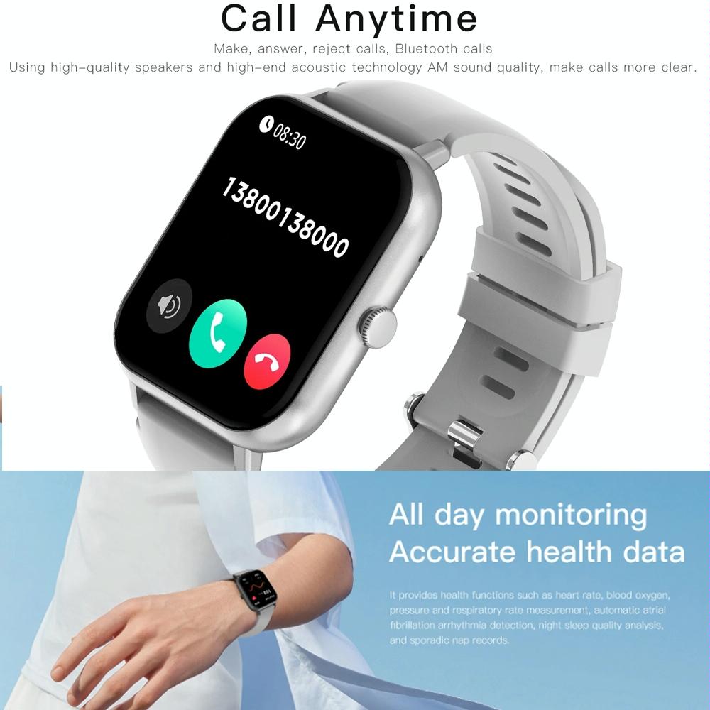 1.83 Inch Touch Screen Ai Voice Heart Rate / Blood Oxygen / Blood Pressure / Sleep Monitoring Bluetooth Smartwatch - Black