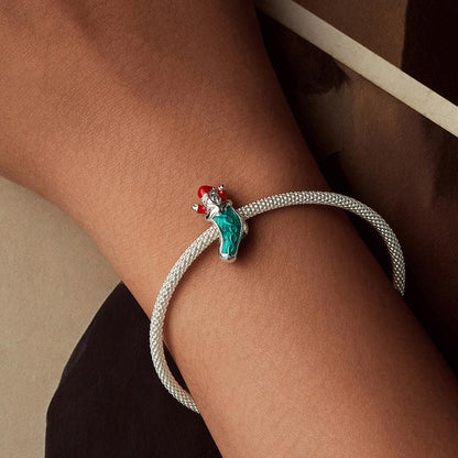 925 Sterling Silver Santa Bracelet Christmas Beads