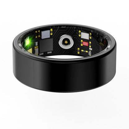 Smart Ring With Heart Rate Blood Oxygen Sleep & Sports Modes - Size 13 - Black