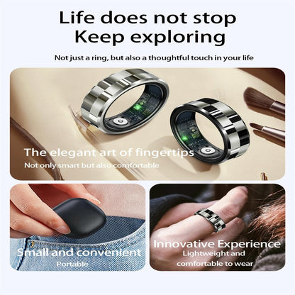Smart Ring With Health Monitoring Gesture Control And Somatosensory Games - Size 9 - Black