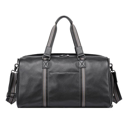 Multifunctional Leather Travel Bag - Large Capacity Single Shoulder - Black