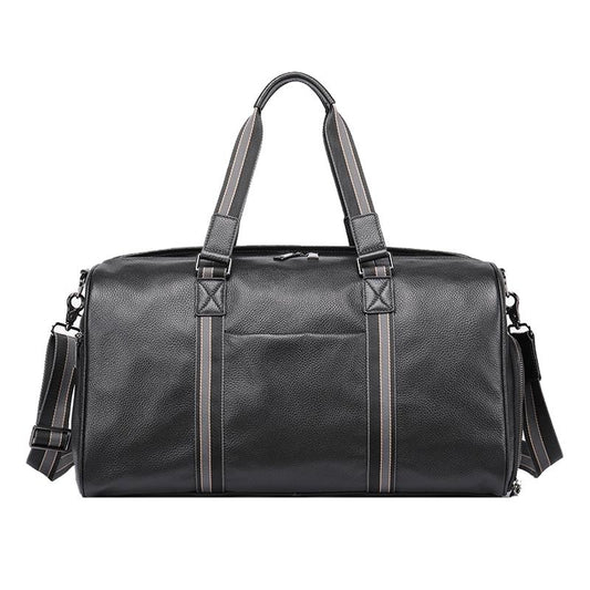 Multifunctional Leather Travel Bag - Large Capacity Single Shoulder - Black