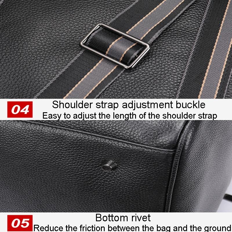 Multifunctional Leather Travel Bag - Large Capacity Single Shoulder - Black