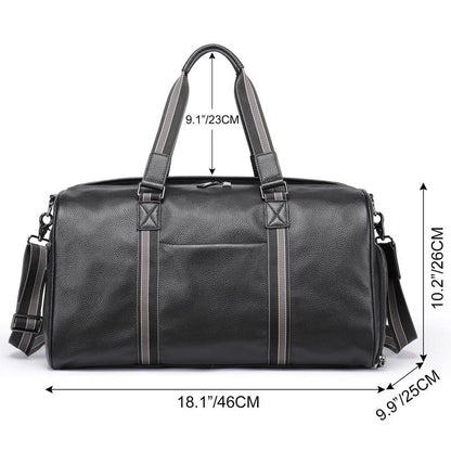 Multifunctional Leather Travel Bag - Large Capacity Single Shoulder - Black