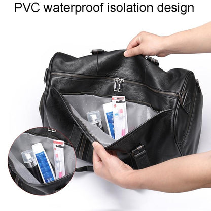 Multifunctional Leather Travel Bag - Large Capacity Single Shoulder - Black