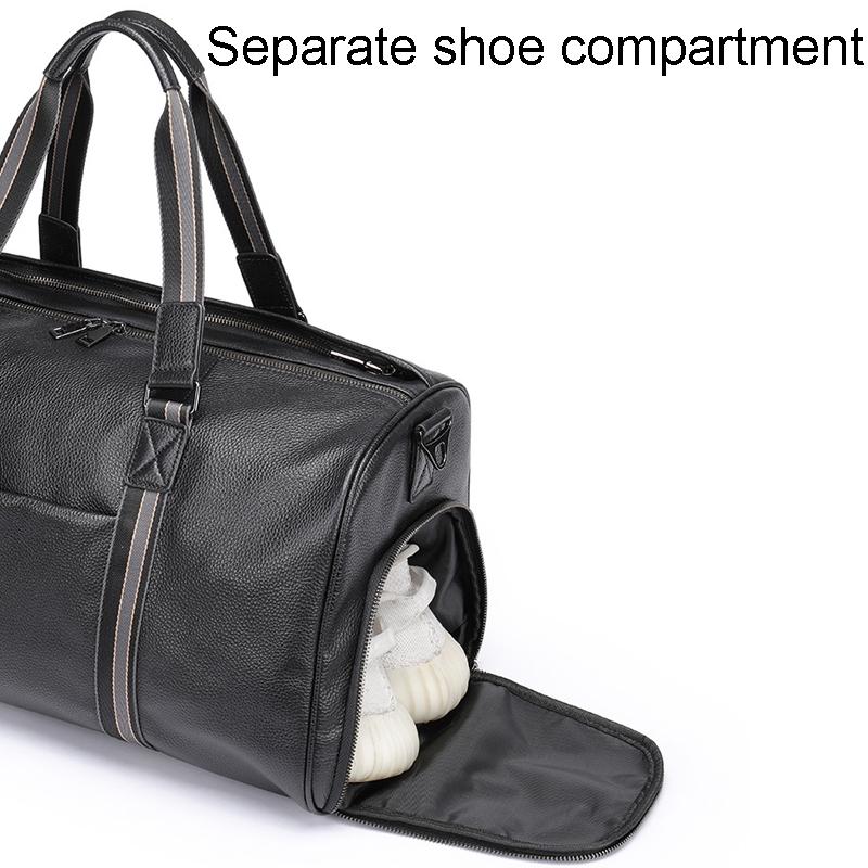 Multifunctional Leather Travel Bag - Large Capacity Single Shoulder - Black