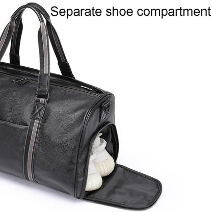 Multifunctional Leather Travel Bag - Large Capacity Single Shoulder - Black