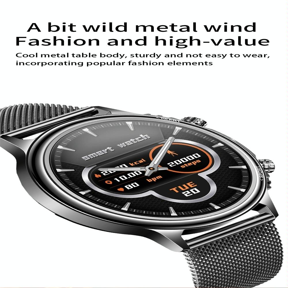 Smart Steel Watch With Colour Screen - Black