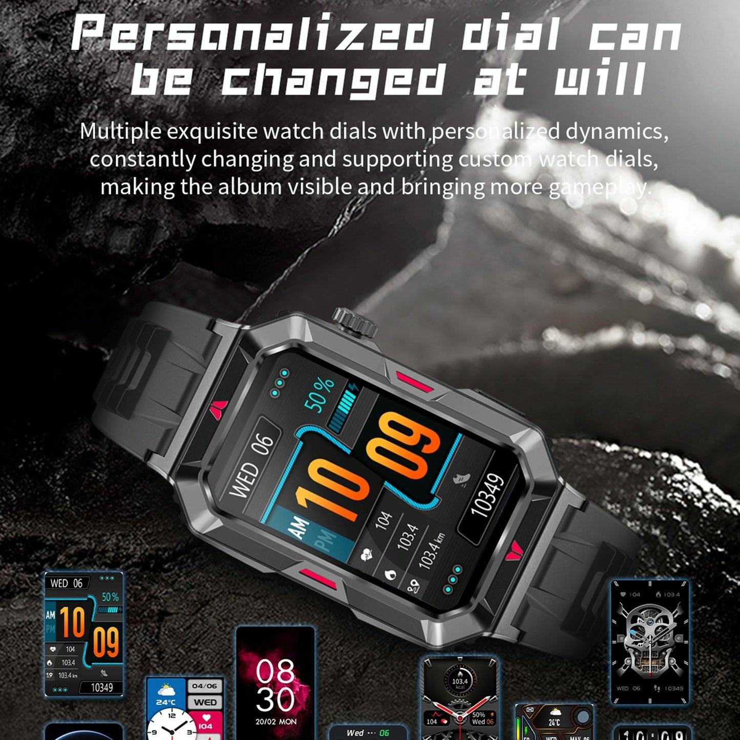 Smart Bracelet With Sleep Detection And Silicone Strap - Bt5.2 - Black