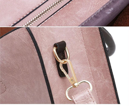 Versatile Leather Tote Bag for Women - 3-in-1 Design - Black
