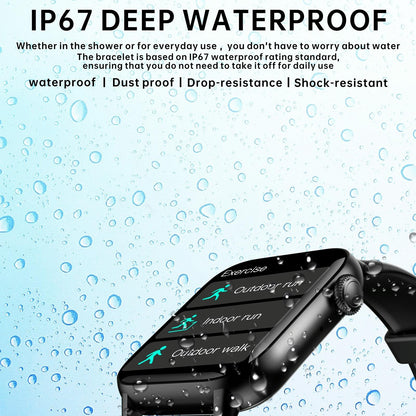 1.83 Inch Bt5.2 Smart Sport Watch Support Sleep / Heart Rate / Blood Oxygen / Temperature / Blood Pressure Health Monitor - Black + White