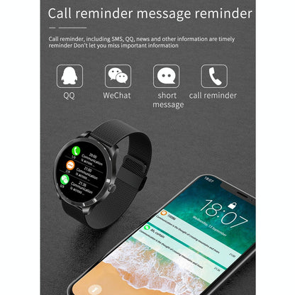 1.28 Inch Ips Colour Screen Ip67 Waterproof Smart Watch Support Blood Pressure Monitoring / Heart Rate Monitoring / Sleep Monitoring - Black Gold