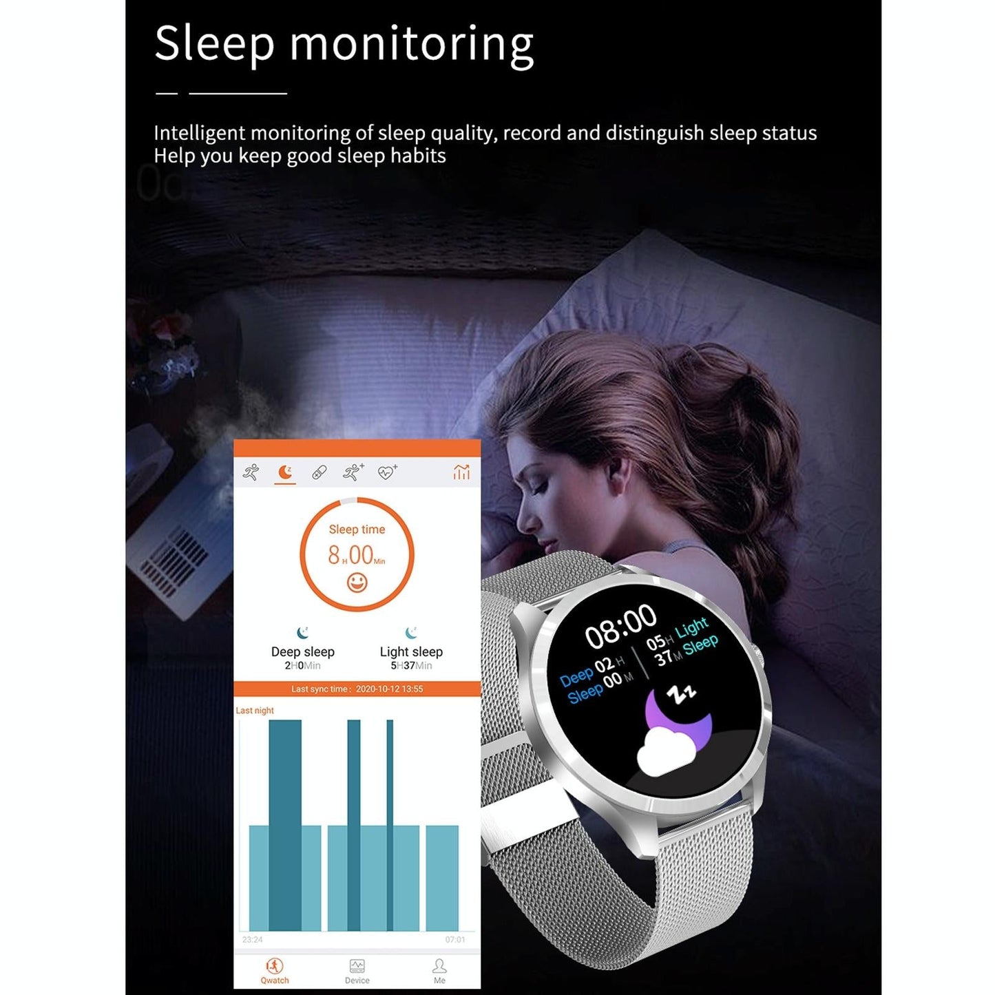 1.28 Inch Ips Colour Screen Ip67 Waterproof Smart Watch Support Blood Pressure Monitoring / Heart Rate Monitoring / Sleep Monitoring - Black Gold