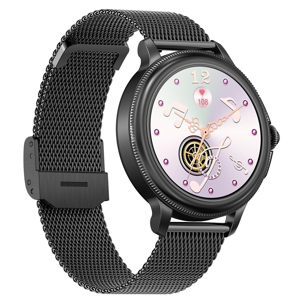 Smart Wristband With Waterproof Heart Rate And Blood Pressure Monitoring - Black