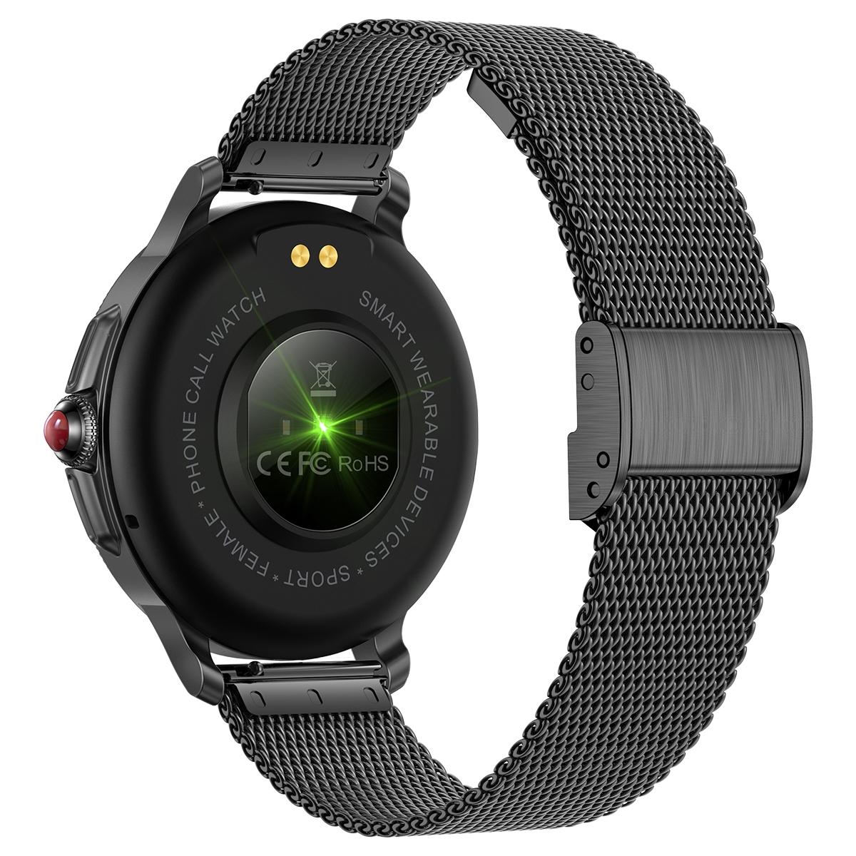 Smart Wristband With Waterproof Heart Rate And Blood Pressure Monitoring - Black