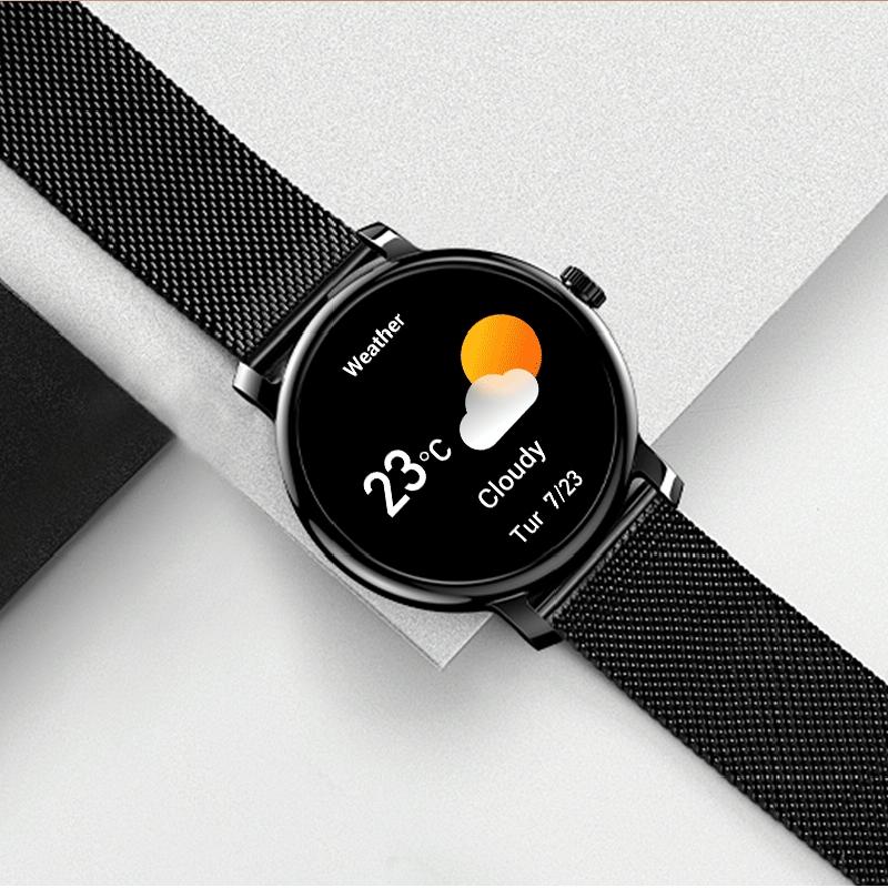 1.43 Inch Amoled Round Screen Steel Strap Smart Watch Supports Blood Oxygen Detection - Black