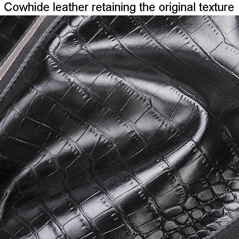 Multifunctional Leather Duffel Bag for Travel - Crocodile Print