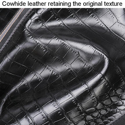 Multifunctional Leather Duffel Bag for Travel - Crocodile Print