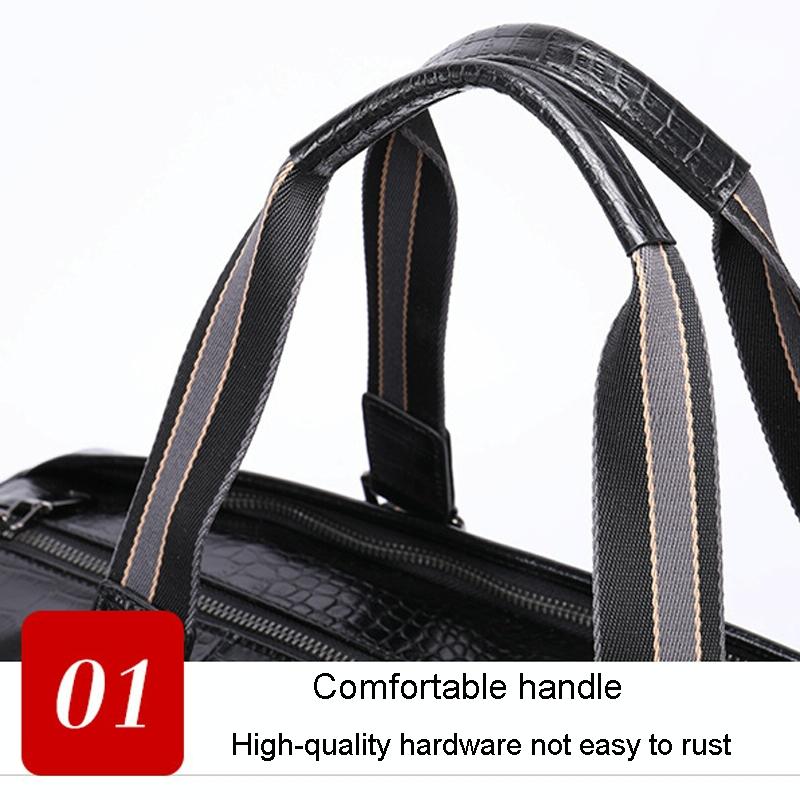 Multifunctional Leather Duffel Bag for Travel - Crocodile Print