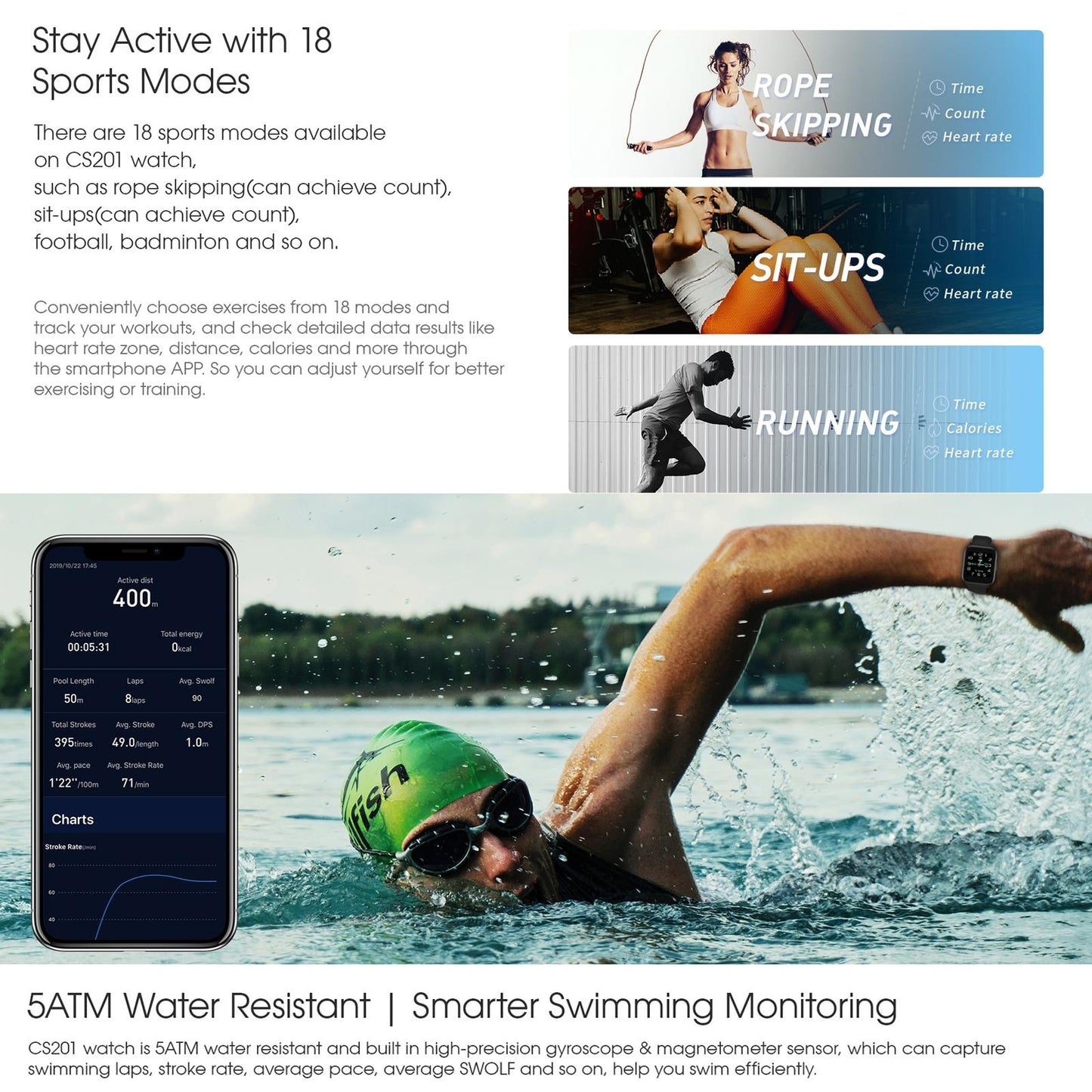 1.3 Inch Waterproof Sport Smart Watch With Tft Screen Sleep Heart Rate Blood Oxygen Monitoring
