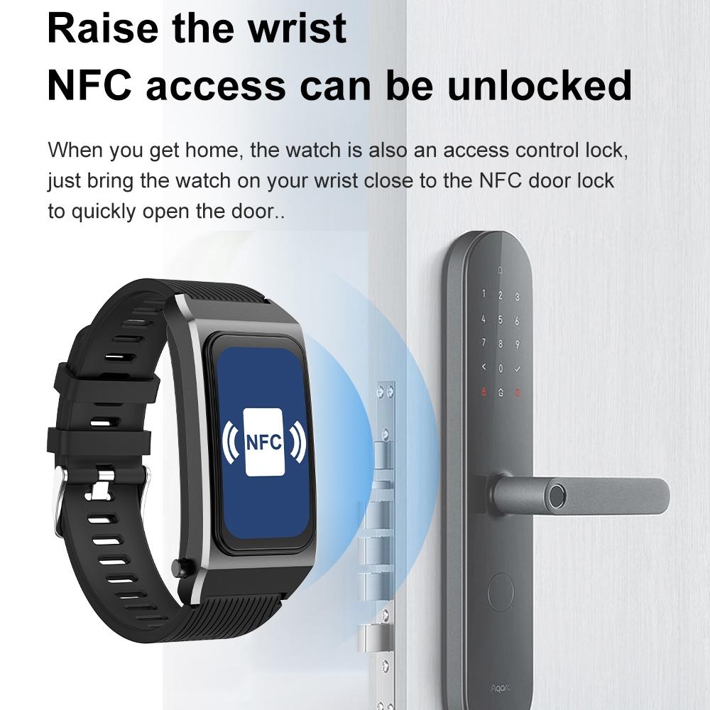 1.98 Inch 2 In 1 Bluetooth Earphone Smart Watch With Ecg & Nfc Support - Black