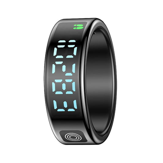 Smart Ring Hand Gestures Health Monitoring Sports Modes Size 10 - Black