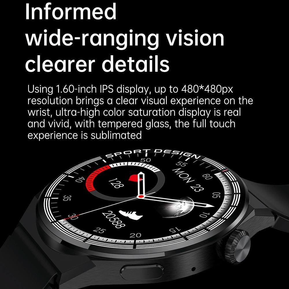 1.6 Inch Waterproof Smart Watch With Bluetooth Call & Nfc - Black