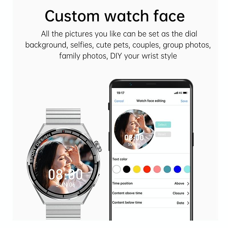 1.60 Inch Black Dial Silicone Band Ip68 Waterproof Smart Watch Support Bluetooth Call Black