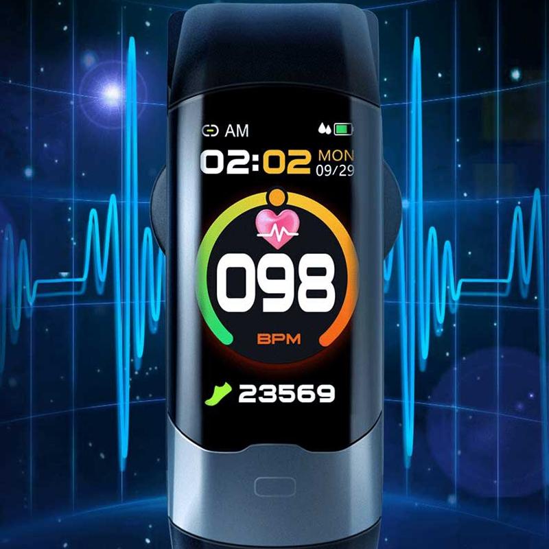 Smart Bracelet With Heart Rate And Blood Glucose Monitoring - Tft Hd - Black