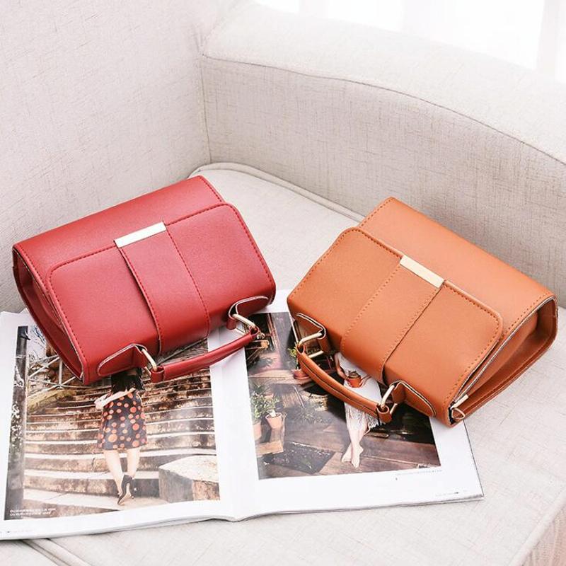Women Small Leather Shoulder Bag - Flap Crossbody Messenger - Black