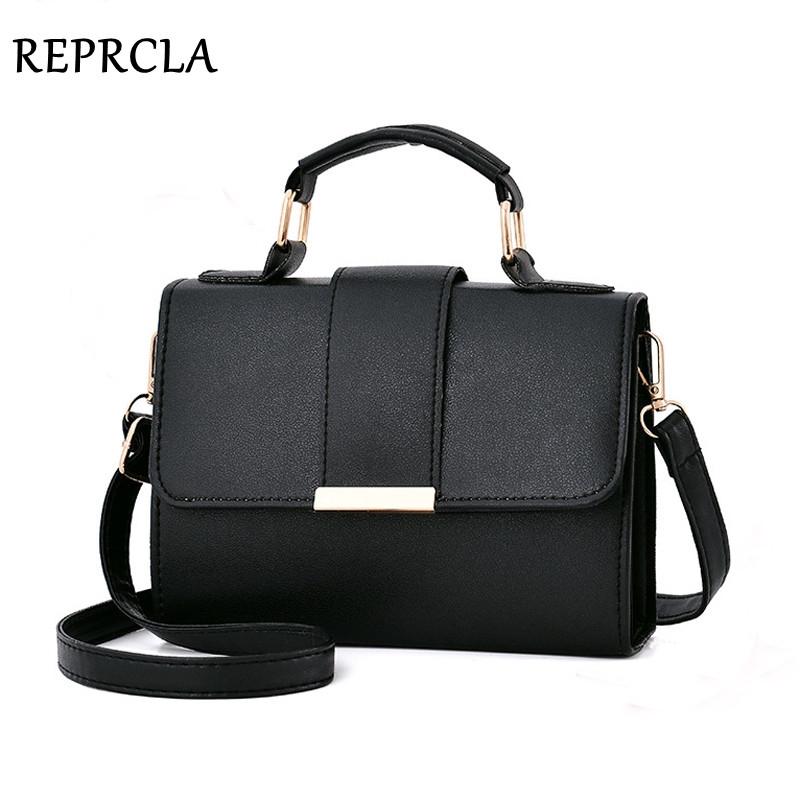 Women Small Leather Shoulder Bag - Flap Crossbody Messenger - Black