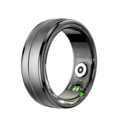 Smart Ring With Heart Rate Blood Oxygen & Sleep Monitoring - Size 12 - Black