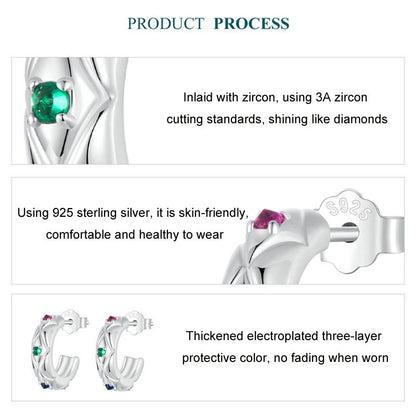 925 Sterling Silver Vintage Diamond Pattern Earrings